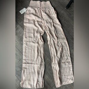 Billabong Pink and White Striped Pants